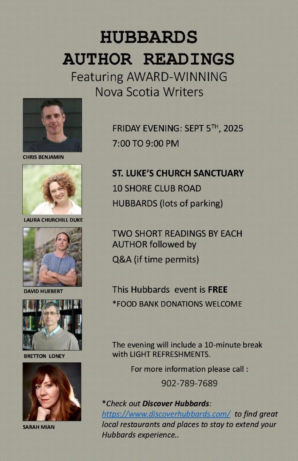 Hubbards Author Readings image